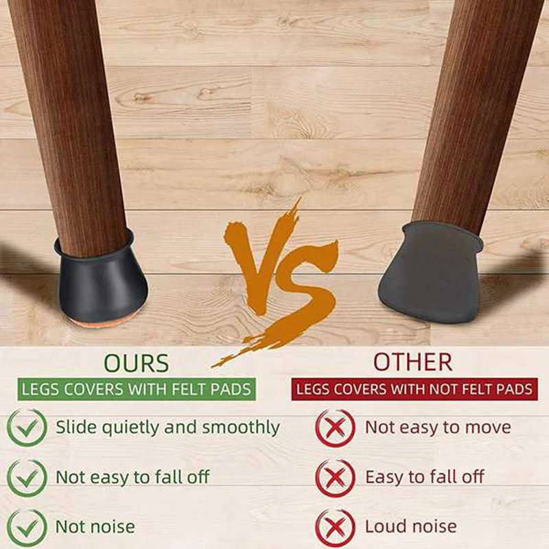 Chair Leg Floor Protectors with Felt, Chair Leg Caps, Silicon Furniture Leg Feet Protection Cover Protect
Chair Leg Floor Protectors with Felt, Chair Leg Caps, Silicon Furniture Leg Feet Protection Cover Protect