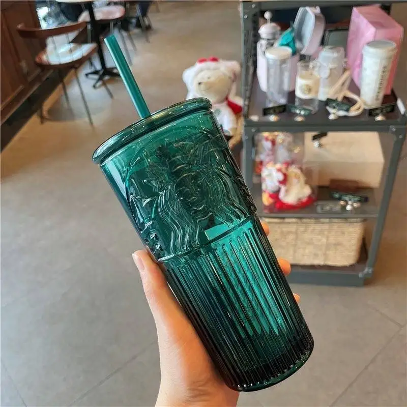 Ins Dark Green Glass New Dark Green Mermaid Carving Goddess Summer Large Capacity with Straw 2021 Water Bottle 550ML
Ins Dark Green Glass New Dark Green Mermaid Carving Goddess Summer Large Capacity with Straw 2021 Water Bottle 550ML