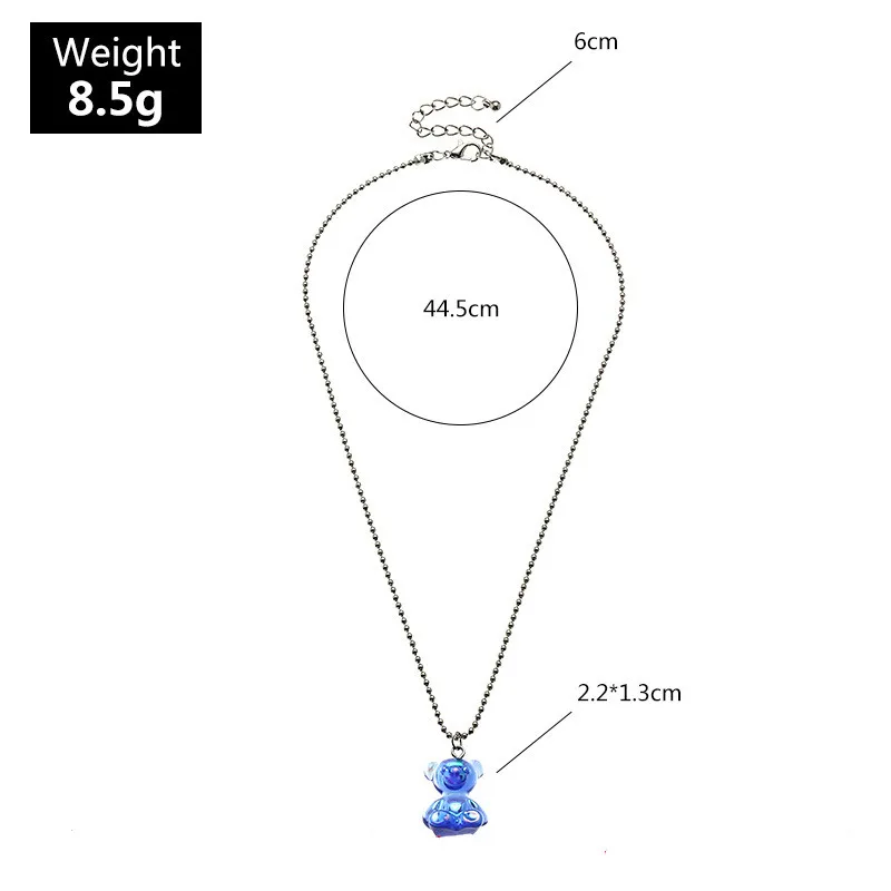 European Fashion Necklace Jewelry Round Beads Chain Womens Simple Cute Sweet Colorful Resin Bear Pendant Necklaces For Girls 
European Fashion Necklace Jewelry Round Beads Chain Womens Simple Cute Sweet Colorful Resin Bear Pendant Necklaces For Girls