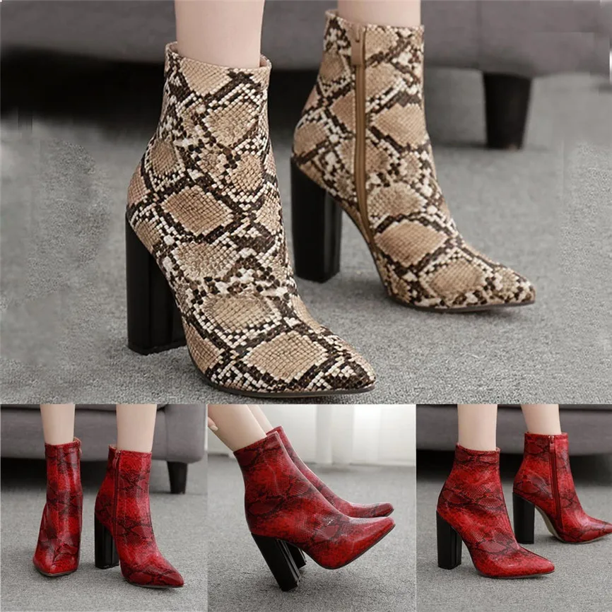 Woman Shoes Snake-Grained Heel Boots Pointed Toe Zipper Thick Ankle Boots High Heel Plus Size European American Style Boots A1
Woman Shoes Snake-Grained Heel Boots Pointed Toe Zipper Thick Ankle Boots High Heel Plus Size European American Style Boots A1