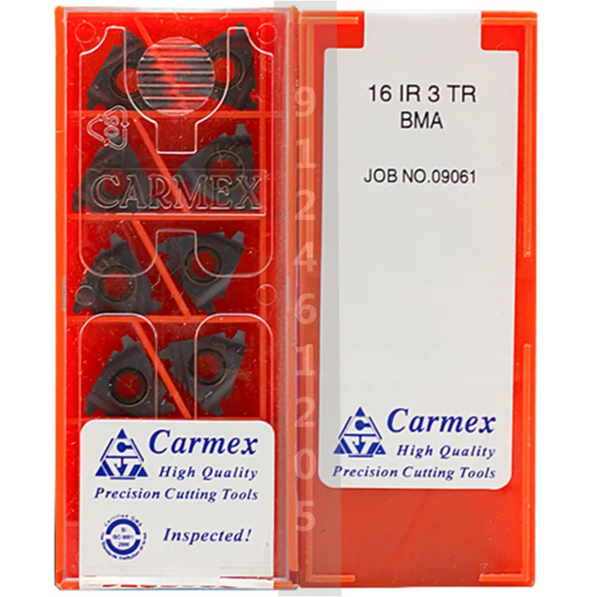 Carmex/C.P.T. 16IR 1.5TR BMA / 16IR 2TR BMA / 16IR 2.5TR BMA / 16IR 3TR BMA / 16IR 4TR BMA CNC carbide inserts 10PCS/BOX
Carmex/C.P.T. 16IR 1.5TR BMA / 16IR 2TR BMA / 16IR 2.5TR BMA / 16IR 3TR BMA / 16IR 4TR BMA CNC carbide inserts 10PCS/BOX