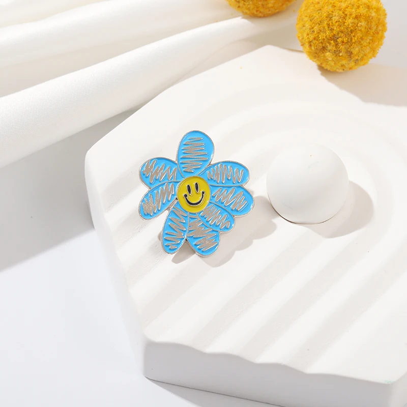 Cute Blue Flower Smile Enamel Pins Personality Fashion Brooches Accessories Backpack Pen Bag Clothes Badge Jewelry Gift Women
Cute Blue Flower Smile Enamel Pins Personality Fashion Brooches Accessories Backpack Pen Bag Clothes Badge Jewelry Gift Women