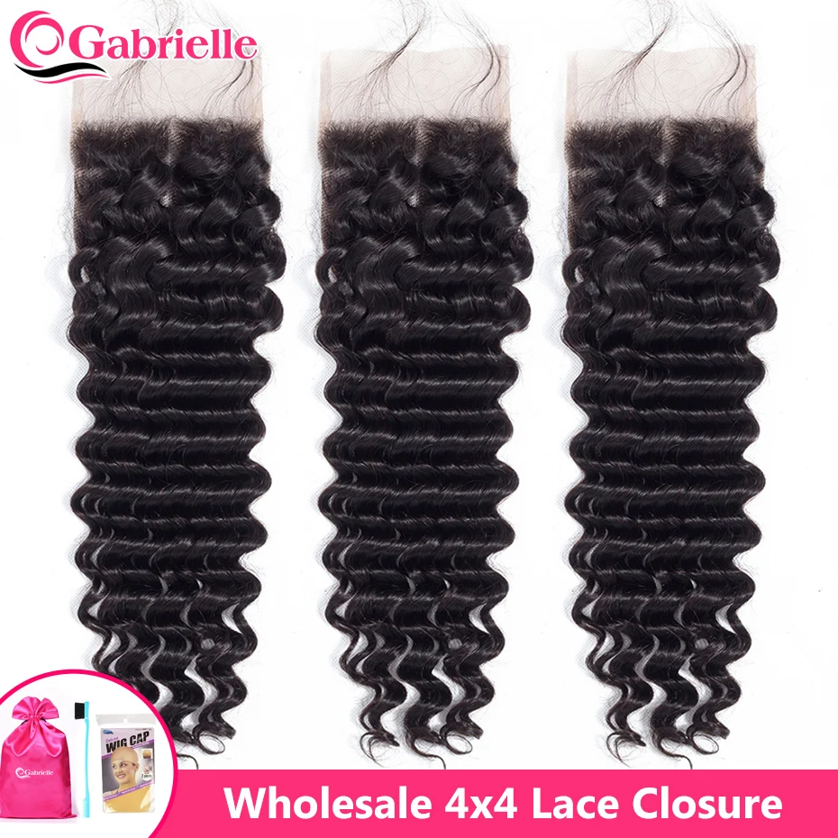 Gabrielle Deep Wave 4x4 Lace Closure Wholesale 3-5-10 Pcs Brazilian Human Hair Closures Only Pre Plucked with Baby Hair
Gabrielle Deep Wave 4x4 Lace Closure Wholesale 3-5-10 Pcs Brazilian Human Hair Closures Only Pre Plucked with Baby Hair