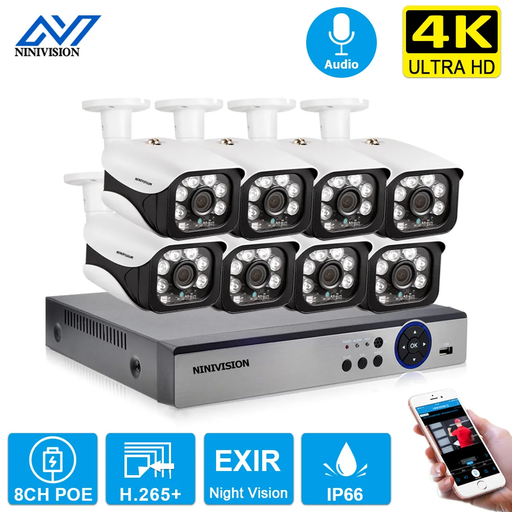 Комплект камер видеонаблюдения Rj45, 4K H.265 + 8 каналов, POE, IP-камеры, уличная Водонепроницаемая камера видеонаблюдения с записью звука, комплект ...
Комплект камер видеонаблюдения Rj45, 4K H.265 + 8 каналов, POE, IP-камеры, уличная Водонепроницаемая камера видеонаблюдения с записью звука, комплект ...