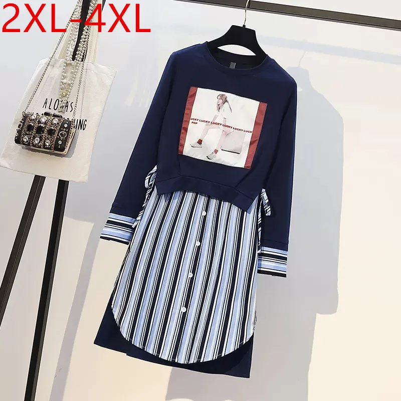 New Autumn Plus Size Women Dress O Neck Long Sleeve Stripe Patchwork Print Female Large Casual Loose Dresses 2XL 3XL 4XL
New Autumn Plus Size Women Dress O Neck Long Sleeve Stripe Patchwork Print Female Large Casual Loose Dresses 2XL 3XL 4XL