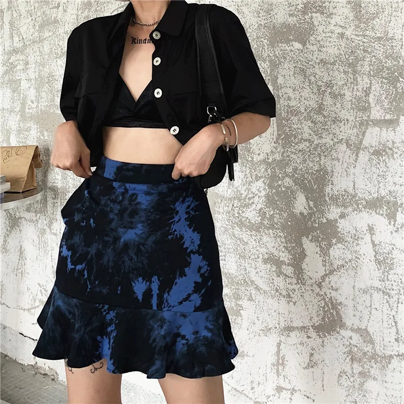 Color tie-dye design all-match A-line streetwear skirts 2020 new fashion women's printed high waist sweet casual ruffle skirt
Color tie-dye design all-match A-line streetwear skirts 2020 new fashion women's printed high waist sweet casual ruffle skirt