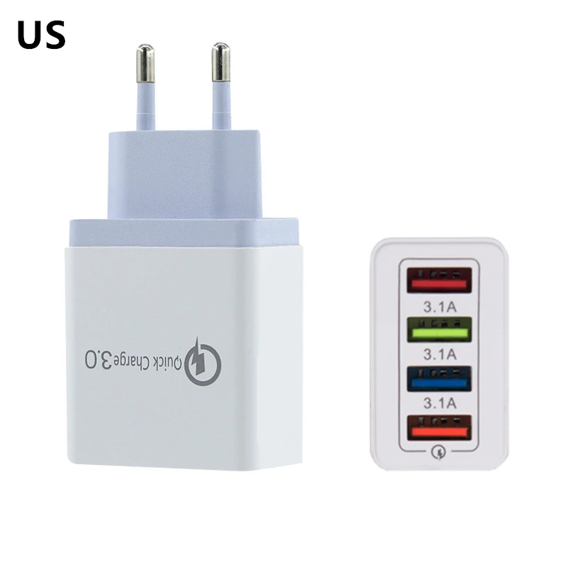 US EU Plug 3.5A Quick Charging Adapter 4 Ports Fast Charger For iPhone Huawei Xiaomi Sumsung 3.0 USB Wall Charger Power Adapter
US EU Plug 3.5A Quick Charging Adapter 4 Ports Fast Charger For iPhone Huawei Xiaomi Sumsung 3.0 USB Wall Charger Power Adapter