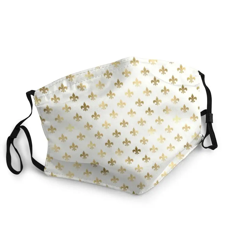 Washable Elegant Gold And White Fleur De Lis Pattern Mask Lily Flower Anti Haze Dust Protection Mask Respirator Mouth Muffle
Washable Elegant Gold And White Fleur De Lis Pattern Mask Lily Flower Anti Haze Dust Protection Mask Respirator Mouth Muffle