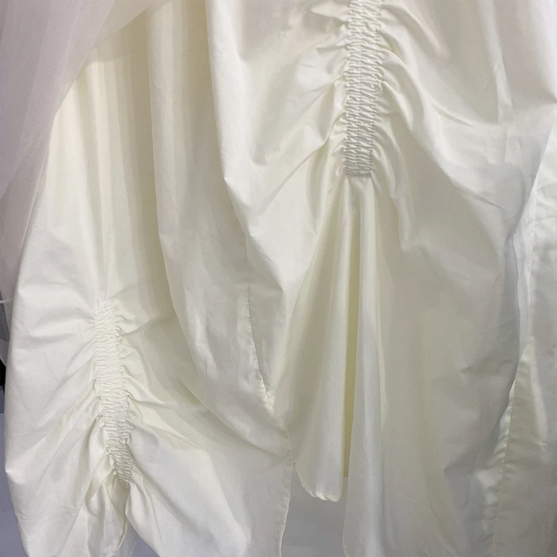 PEONFLY Mesh Stitching Cotton Skirt Women 2021 Summer Fashion Irregular Hem White Green High Waist Midi Long Skirt Female Lady 
PEONFLY Mesh Stitching Cotton Skirt Women 2021 Summer Fashion Irregular Hem White Green High Waist Midi Long Skirt Female Lady