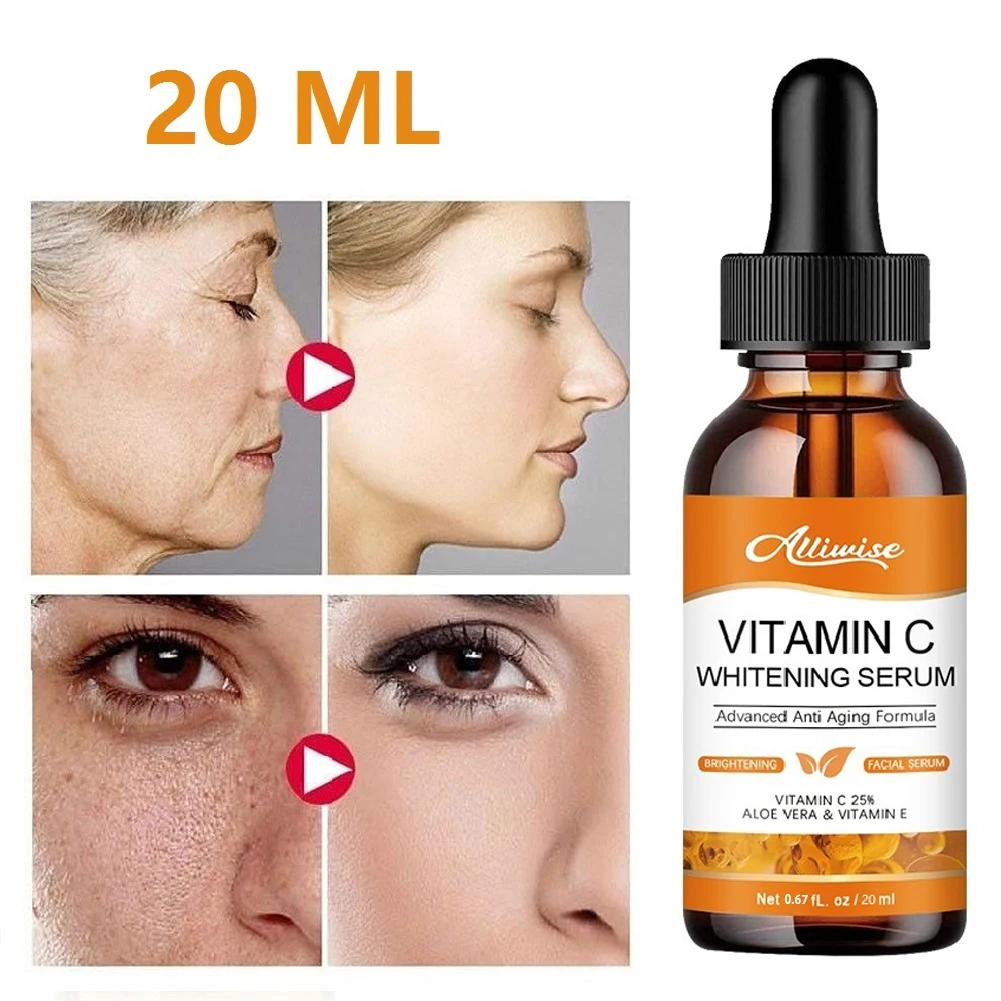Alliwise Vitamin C Facial Serum Whitening Brightening Moisturizing Improve Roughness Lighten Spot Hyaluronic Acid Facial Essence
Alliwise Vitamin C Facial Serum Whitening Brightening Moisturizing Improve Roughness Lighten Spot Hyaluronic Acid Facial Essence