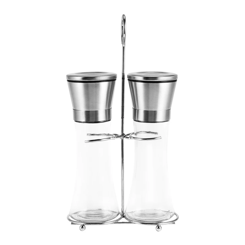 Premium Stainless Steel Salt and Pepper Grinder Set With Stand - Tall Salt and Pepper Shakers with Adjustable Coarseness - Salt
Premium Stainless Steel Salt and Pepper Grinder Set With Stand - Tall Salt and Pepper Shakers with Adjustable Coarseness - Salt