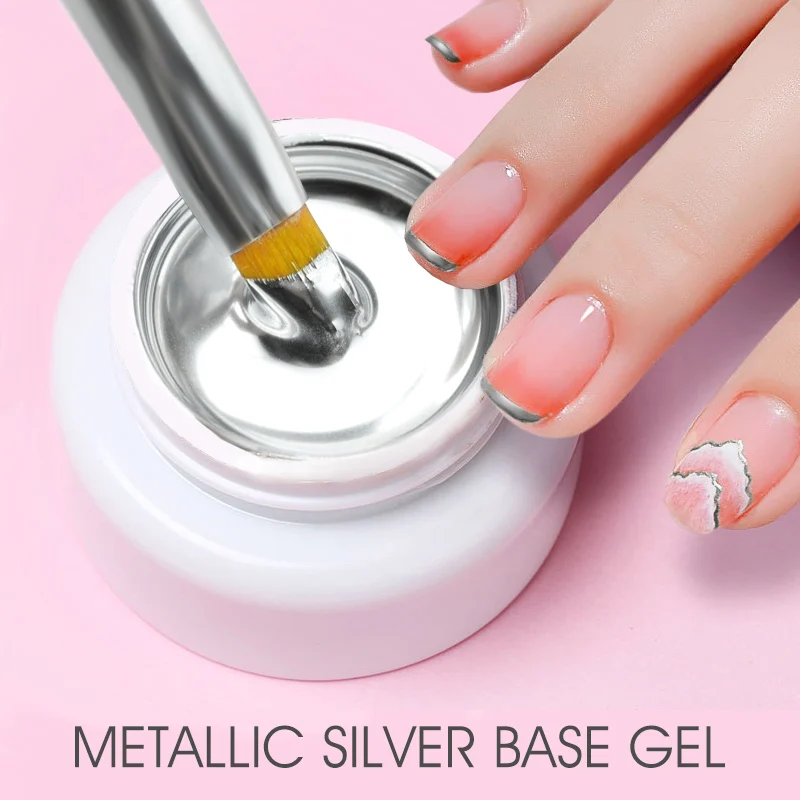 Sliver Gel Base Metal Effect Line Soak Off Led Glass Transparent Colors Polish 5g Cheap Nail Venalisa UV | Красота и здоровье