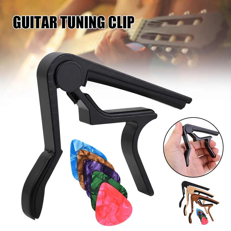 Quick-Change Guitar Capo with 5 Picks Practical Instrument Accessories for Electric Guitar Ukulele Bass MC889
Quick-Change Guitar Capo with 5 Picks Practical Instrument Accessories for Electric Guitar Ukulele Bass MC889