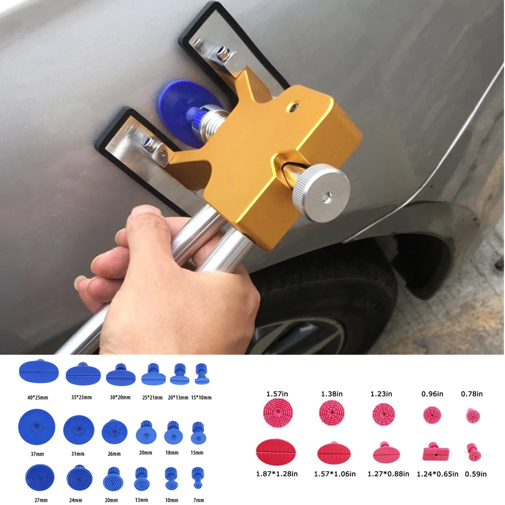 

28pcs/Set Auto Dent Remover PDR Dent Lifter-Glue Puller Machine Hail Removal Paintless Car Dent Repair Puller Tool Set 20W Glue
