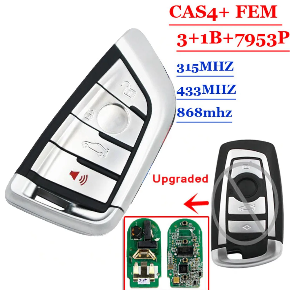 XNRKEY Silver Smart Remote Key Fob 4Button 315/433/868Mhz For BMW F Series CAS4+/ FEM FCC: KR55WK49863
XNRKEY Silver Smart Remote Key Fob 4Button 315/433/868Mhz For BMW F Series CAS4+/ FEM FCC: KR55WK49863