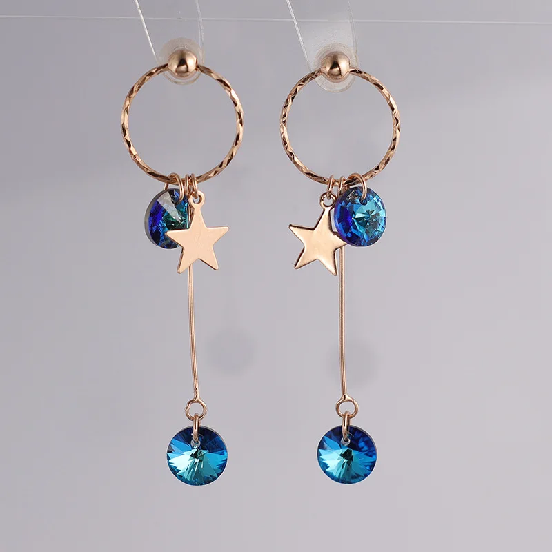 s925 sterling silver sapphire star earrings Korean fashion geometric long stud earrings ear accessories jewelry for women 2021
s925 sterling silver sapphire star earrings Korean fashion geometric long stud earrings ear accessories jewelry for women 2021