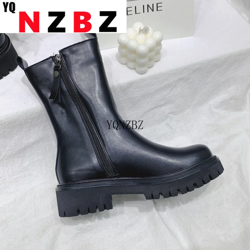 Womens Autumn Boots Fashion Chunky Motorcycle Botas Chelsea Ankle Boots Black Zipper Leather Platform Boots Women's High Boots
Womens Autumn Boots Fashion Chunky Motorcycle Botas Chelsea Ankle Boots Black Zipper Leather Platform Boots Women's High Boots