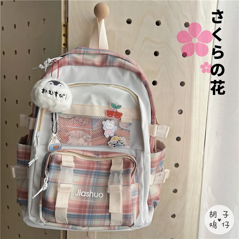 YJ568 Campus girl backpack large capacity travel backpack Japanese Harajuku retro lattice student school bag
YJ568 Campus girl backpack large capacity travel backpack Japanese Harajuku retro lattice student school bag