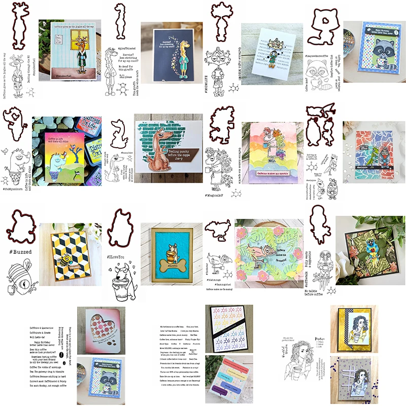 Metal Cutting Dies Match Clear Stamps Vivid Creature Silhouette Caffeinated Giraffe Unicorn Kangaroo Parrot Dog Bee Ant Words
Metal Cutting Dies Match Clear Stamps Vivid Creature Silhouette Caffeinated Giraffe Unicorn Kangaroo Parrot Dog Bee Ant Words