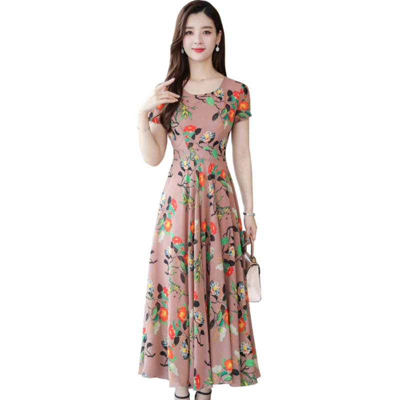 Summer Korean New Woman Floral Dress Fashion Loose And Thin Printed Dress Mid-length Round Neck A-line Hedging Women's Dresses
Summer Korean New Woman Floral Dress Fashion Loose And Thin Printed Dress Mid-length Round Neck A-line Hedging Women's Dresses