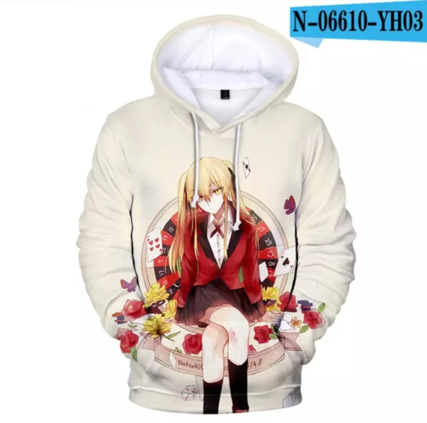 Модная толстовка с капюшоном, милая толстовка с 3D принтом, Kakegurui, аниме, хип-хоп, Мужская/женская повседневная одежда, теплые толстовки с длин...
Модная толстовка с капюшоном, милая толстовка с 3D принтом, Kakegurui, аниме, хип-хоп, Мужская/женская повседневная одежда, теплые толстовки с длин...