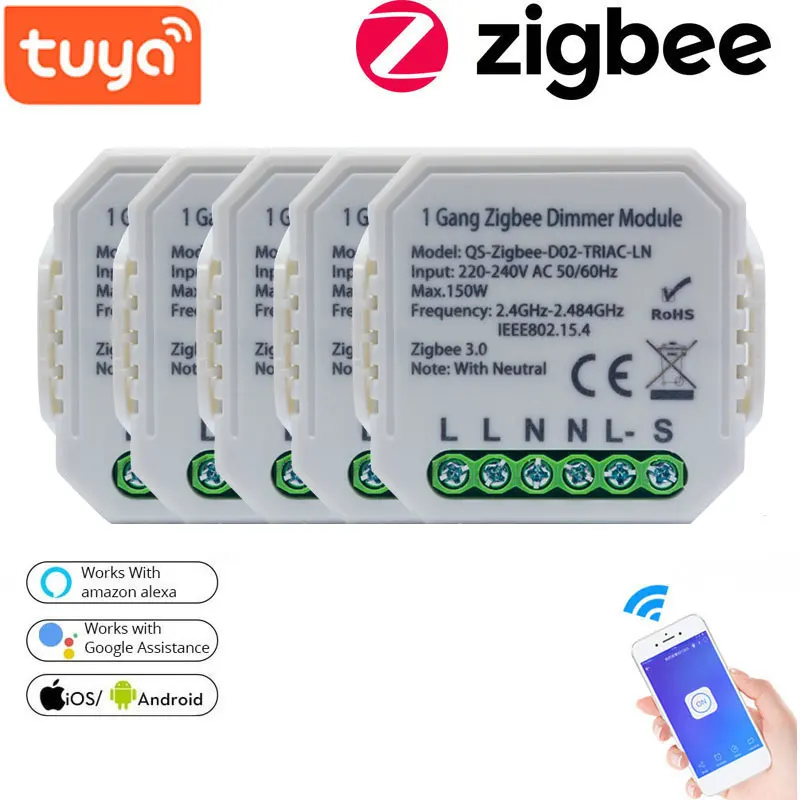 5 шт. Tuya Smart Zigbee диммер модуль 1/2 Gang 220V с нейтральным 2 Way Беспроводной Управление работает с Alexa Google
5 шт. Tuya Smart Zigbee диммер модуль 1/2 Gang 220V с нейтральным 2 Way Беспроводной Управление работает с Alexa Google