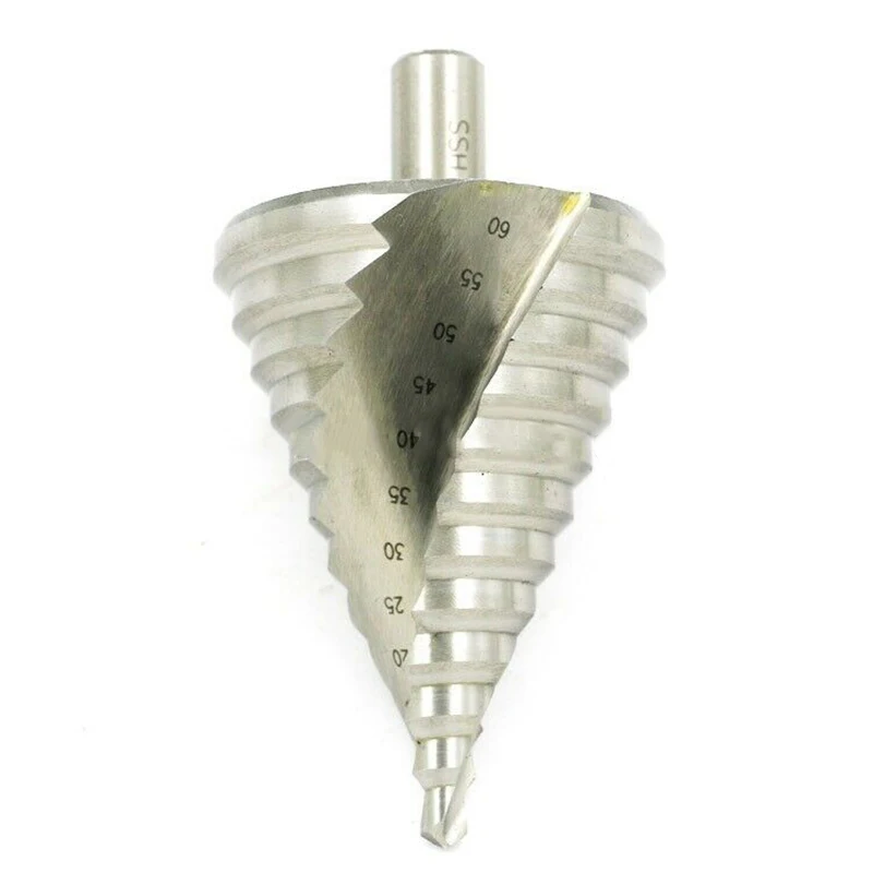 6-60mm HSS Spiral Groove Step Cone Drill Bit Woodworking Hole Cutter Round Shank
6-60mm HSS Spiral Groove Step Cone Drill Bit Woodworking Hole Cutter Round Shank