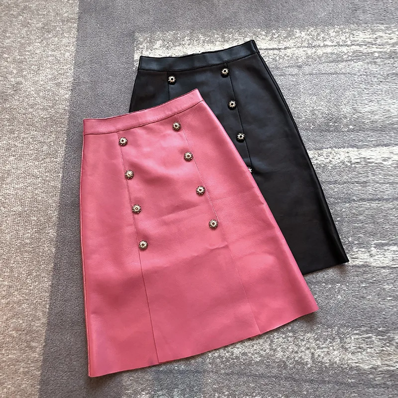 autumn 2020 Spring women's high-rise leather skirt Chic women's elegant genuine leather A-line skirts B350
autumn 2020 Spring women's high-rise leather skirt Chic women's elegant genuine leather A-line skirts B350