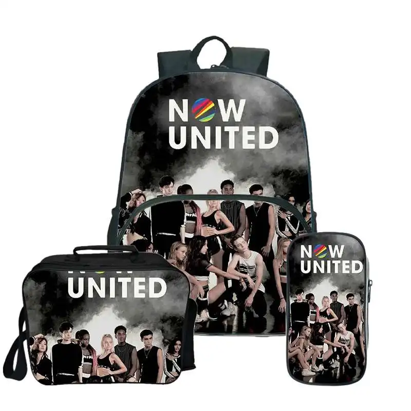 

3D Printed Mochia Now United Backpack Men Bookbag 3 PCS UN Team Backpack for School Teenage Girls Schoolbag Pencil Case Mochilas