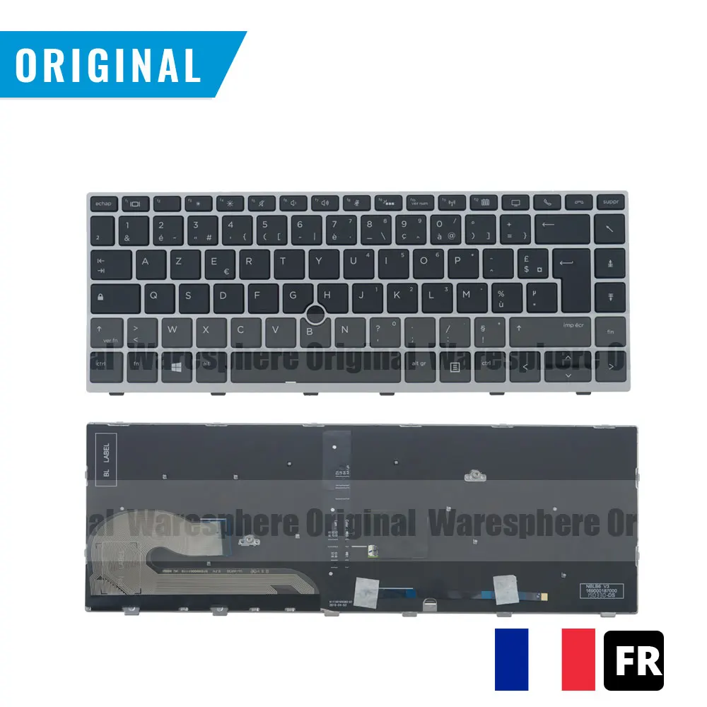 Новая Оригинальная клавиатура FR с подсветкой для hp EliteBook 840 G5 точкой мыши