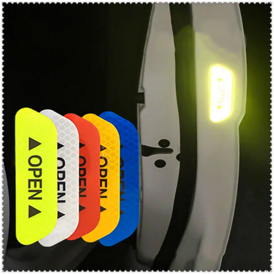 auto Car Door OPEN Reflective Tape Warning Mark Notice Sticker for Fiat Freemont Doblo 695 FCC4 500e Viaggio Strada 500C | Автомобили и