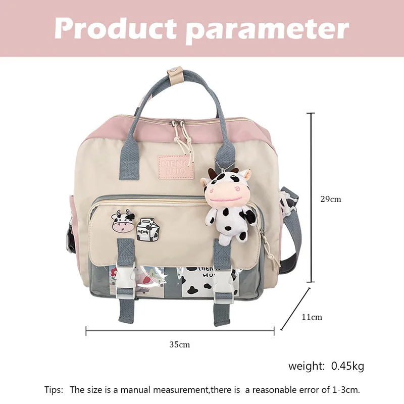 Women Cute Cow Backpack Female Student College Schoolbag Girl Badge Multifunctional Backpacks Kawaii Ladies Waterproof Nylon Bag
Women Cute Cow Backpack Female Student College Schoolbag Girl Badge Multifunctional Backpacks Kawaii Ladies Waterproof Nylon Bag