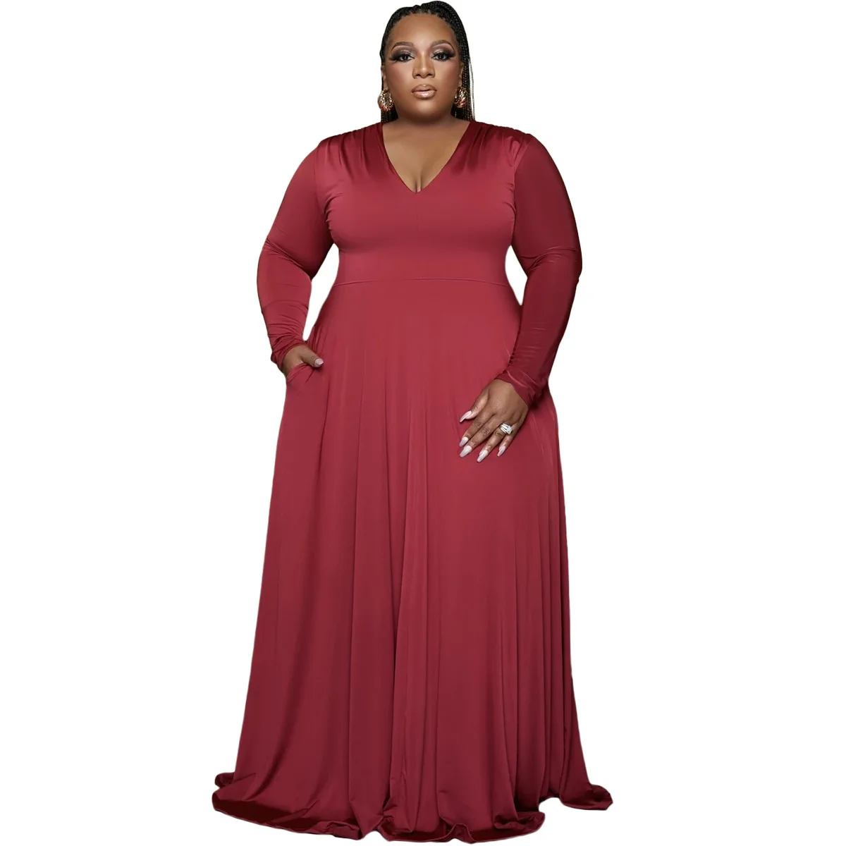 HAOOHU 2021 Women Summer New Casual Solid Maxi Dresses Female V-neck Long Sleeve Vintage Vestido Lady Elegant Dress Plus Size
HAOOHU 2021 Women Summer New Casual Solid Maxi Dresses Female V-neck Long Sleeve Vintage Vestido Lady Elegant Dress Plus Size