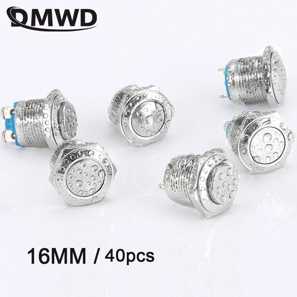 40pcs/lot16mm Metal Push Button Switch Waterproof Nickel Plated Brass Press Button Selfreset 1NO High Flat Domed Round Momentary
40pcs/lot16mm Metal Push Button Switch Waterproof Nickel Plated Brass Press Button Selfreset 1NO High Flat Domed Round Momentary