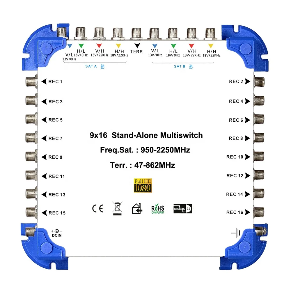 Zinc Die-cast Housing with Nickel Plated Satellite Diseqc Switch for Satellite TV System 950-2400mhz
Zinc Die-cast Housing with Nickel Plated Satellite Diseqc Switch for Satellite TV System 950-2400mhz