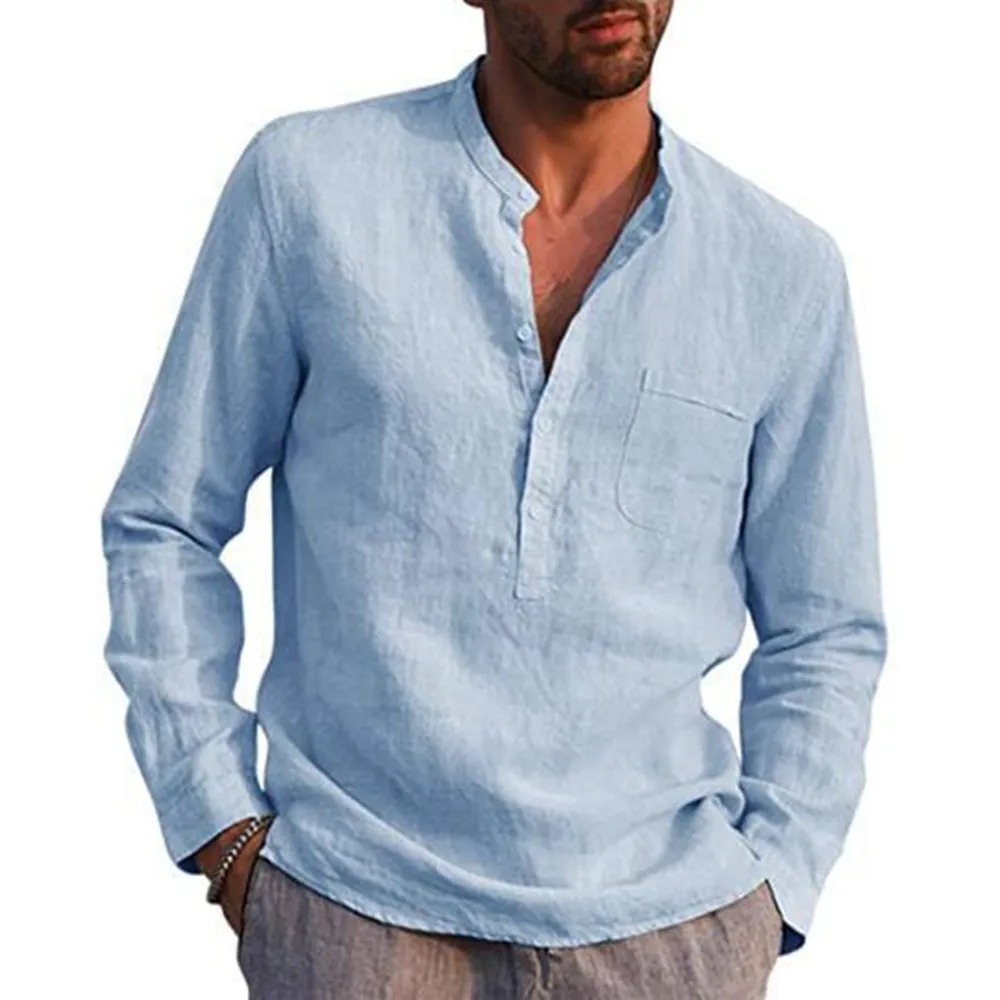 Men’s Shirt Cotton Linen Solid Color Stand Collar Long Sleeve Shirt Smart Casual Men’s Blouse Plus Size /M/L/XL/XXL
Men’s Shirt Cotton Linen Solid Color Stand Collar Long Sleeve Shirt Smart Casual Men’s Blouse Plus Size /M/L/XL/XXL