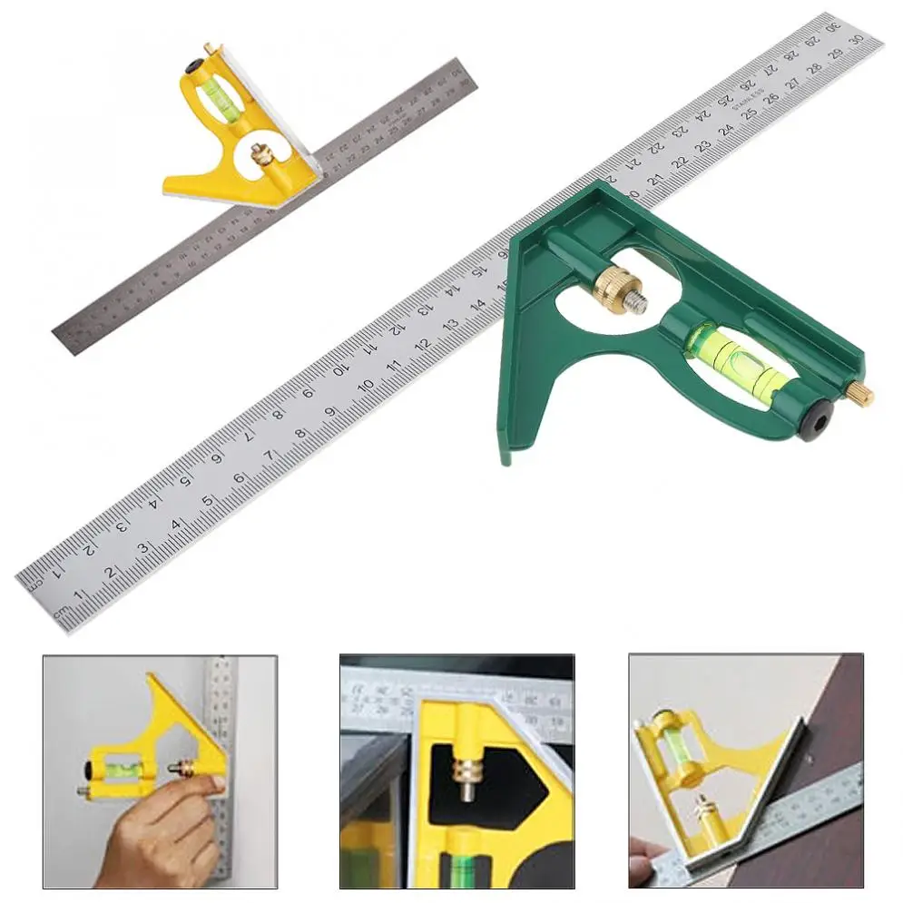 1pc Yellow 12 Inch Adjustable Combination Square Angle Ruler 45 / 90 Degree With Bubble Level Multi-functional Measuring Tools
1pc Yellow 12 Inch Adjustable Combination Square Angle Ruler 45 / 90 Degree With Bubble Level Multi-functional Measuring Tools