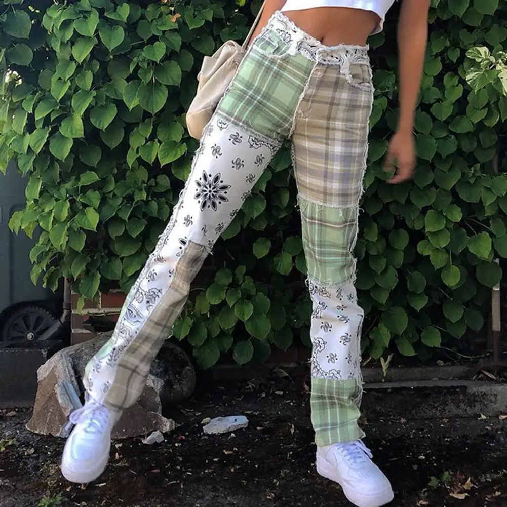 Streetwear E-girl Women Cowboy Striped Patchwork Jeans Street Casual Hip Hop High Waist Loose Straight Jeans Women Fashion Pants
Streetwear E-girl Women Cowboy Striped Patchwork Jeans Street Casual Hip Hop High Waist Loose Straight Jeans Women Fashion Pants