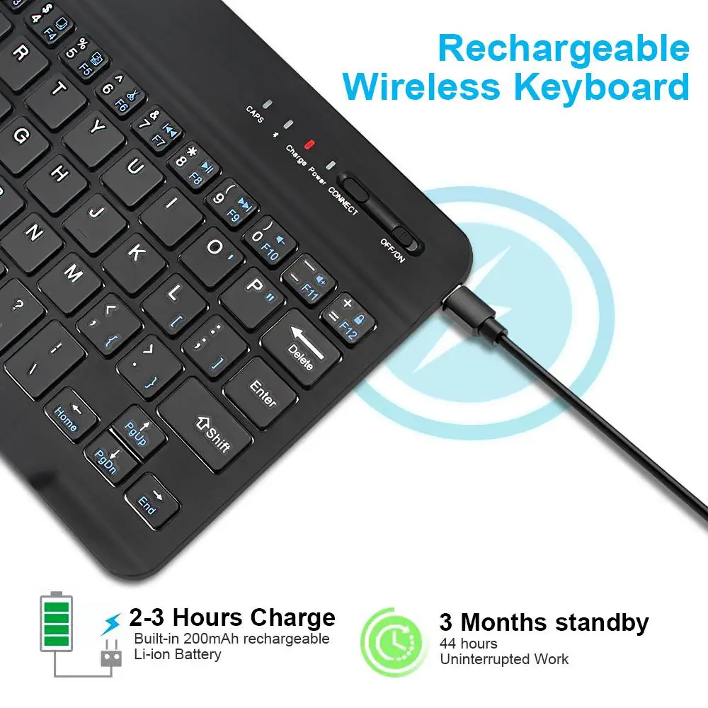 Wireless Keyboard Bluetooth Keyboard For ipad Phone Tablet Rubber keycaps Rechargeable Keyboard For Android ios Windows Table
Wireless Keyboard Bluetooth Keyboard For ipad Phone Tablet Rubber keycaps Rechargeable Keyboard For Android ios Windows Table