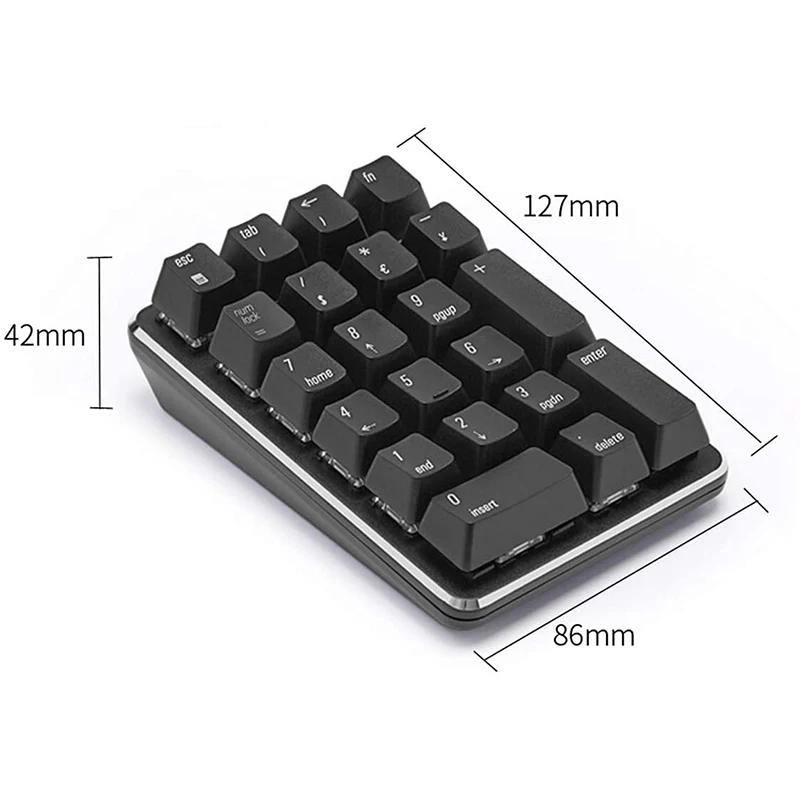 2.4G Wireless Mechanical Numeric Keypad Red Switch Gaming 21 Keys Portable Extended Layout Black | Компьютеры и офис