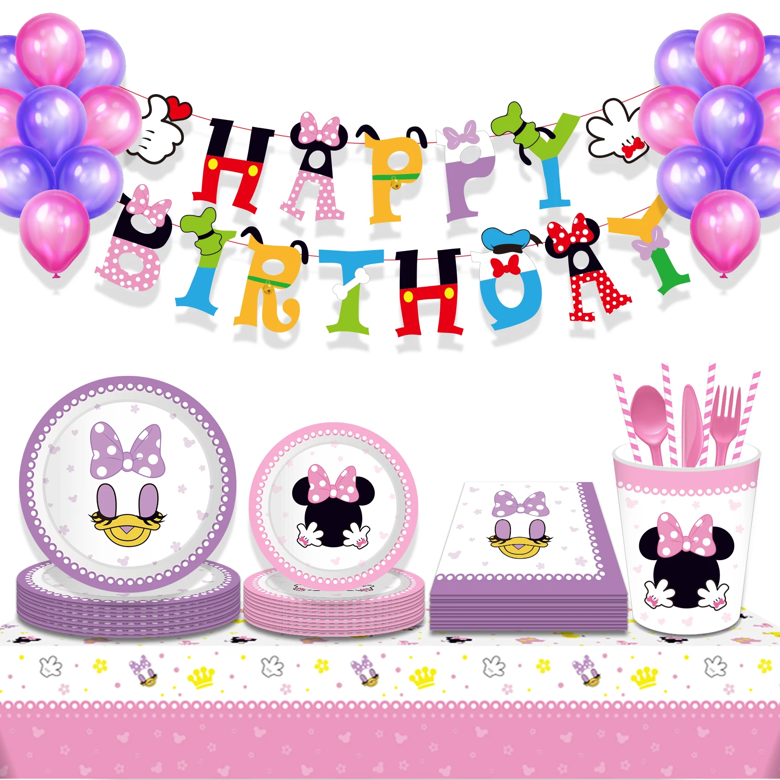 Baby Shower Pink Cartoon Mouse Animals Birthday Disposable Tableware Sets Tablecloths Banner Ballon Wedding Party Decorations
Baby Shower Pink Cartoon Mouse Animals Birthday Disposable Tableware Sets Tablecloths Banner Ballon Wedding Party Decorations
