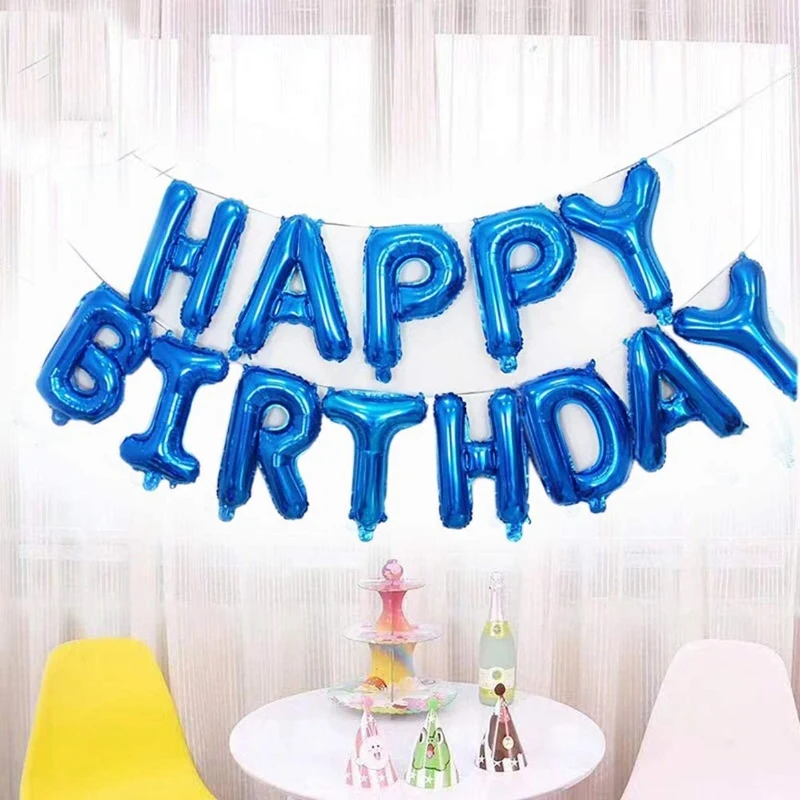 "Happy Birthday" Letter Balloons Kit Aluminum Foil Balloons Party Decor for Girls Boys -Blue
"Happy Birthday" Letter Balloons Kit Aluminum Foil Balloons Party Decor for Girls Boys -Blue