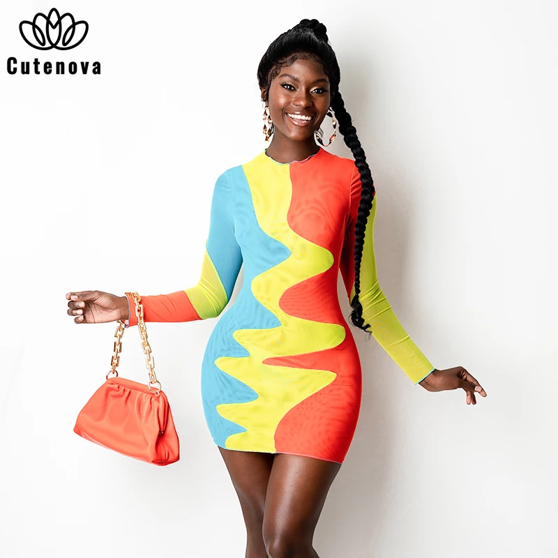 Cutenove Sexy Party Club Bodycon Dresses For Women's 2021 Summer Clothing O-Neck Mesh Striped Mixi Dress Female Streetwears
Cutenove Sexy Party Club Bodycon Dresses For Women's 2021 Summer Clothing O-Neck Mesh Striped Mixi Dress Female Streetwears