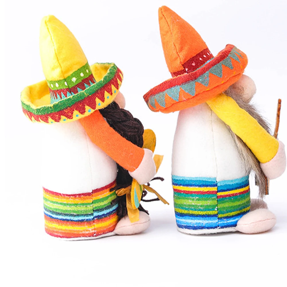 

Style2 Faceless Doll Gnome Doll Plush Elf Dwarf Sombrero Mexican Doll Ornament Gift for Kitchen Room Desktop Home Decoration