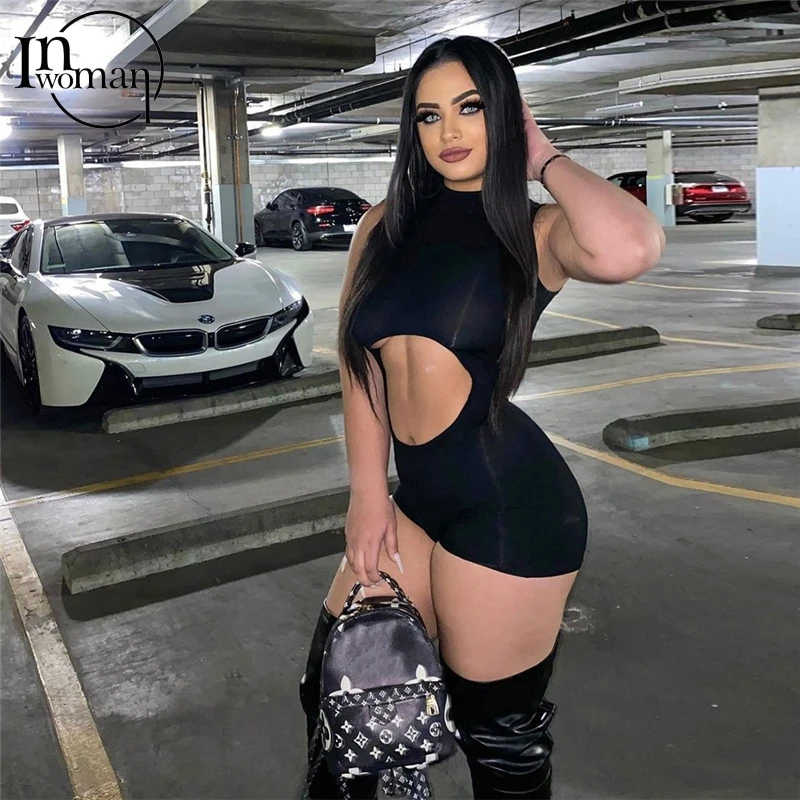 Inwoman Sexy Summer Black Short Jumpsuit Women Romper Playsuit High Waist Sleeveless Bodycon Club One Piece Jumpsuit Female 2021
Inwoman Sexy Summer Black Short Jumpsuit Women Romper Playsuit High Waist Sleeveless Bodycon Club One Piece Jumpsuit Female 2021