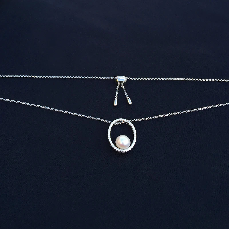 Natural Pearl Romantic Necklace Luxury Sterling Silver Necklace Female Fashion Circle Oval Sweater Chain Brand Original Jewelry
Natural Pearl Romantic Necklace Luxury Sterling Silver Necklace Female Fashion Circle Oval Sweater Chain Brand Original Jewelry