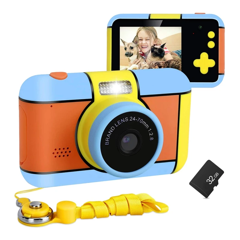 Kids Camera, Rechargeable Children Digital Camera with 32G Memory Card 16MP 1080P HD Shockproof Digital Video Camera Toy
Kids Camera, Rechargeable Children Digital Camera with 32G Memory Card 16MP 1080P HD Shockproof Digital Video Camera Toy
