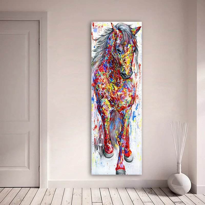 Картина маслом Лошадь с граффити высокого разрешения настенная живопись на