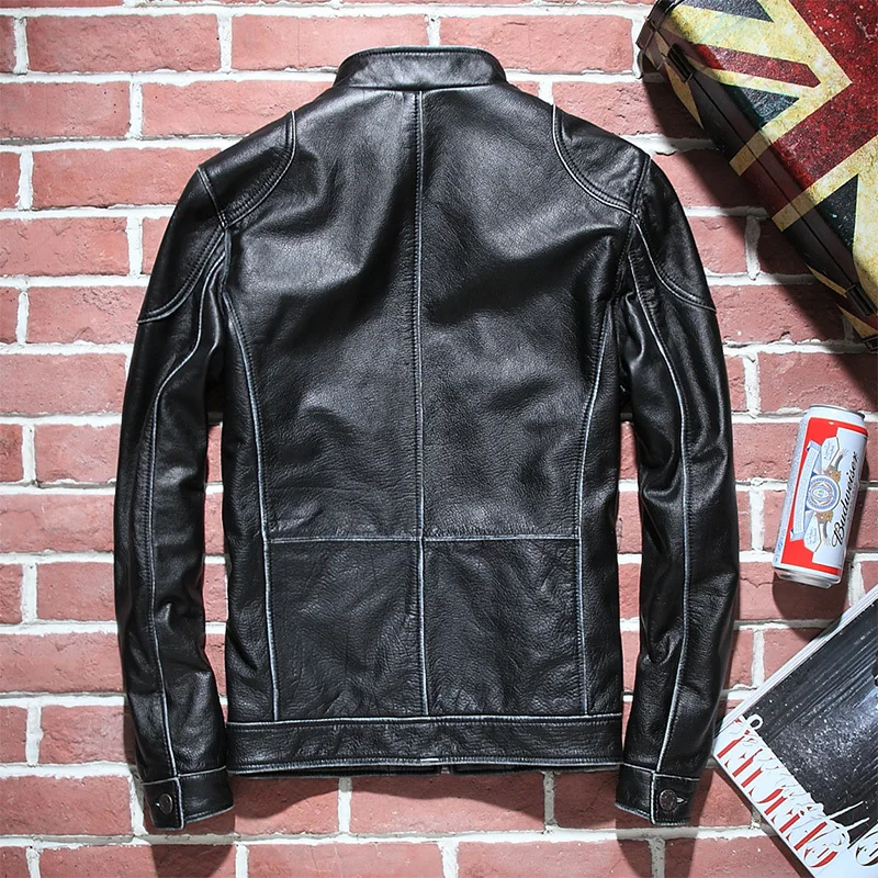 Genuine Leather Jacket Men 100% Cow Leather Coat Spring Autumn Biker Motorcycle Jacket Vintage Cowhide Wp16c534 KJ3855
Genuine Leather Jacket Men 100% Cow Leather Coat Spring Autumn Biker Motorcycle Jacket Vintage Cowhide Wp16c534 KJ3855