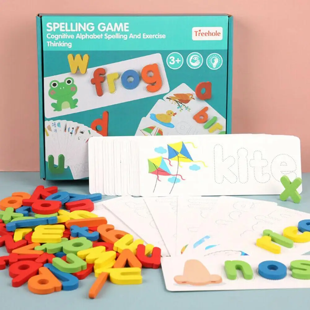 

Монтессори буквы алфавита английский язык, Обучающие игрушки из дерева на английском языке написание игрушка карточки со словами практика ...
